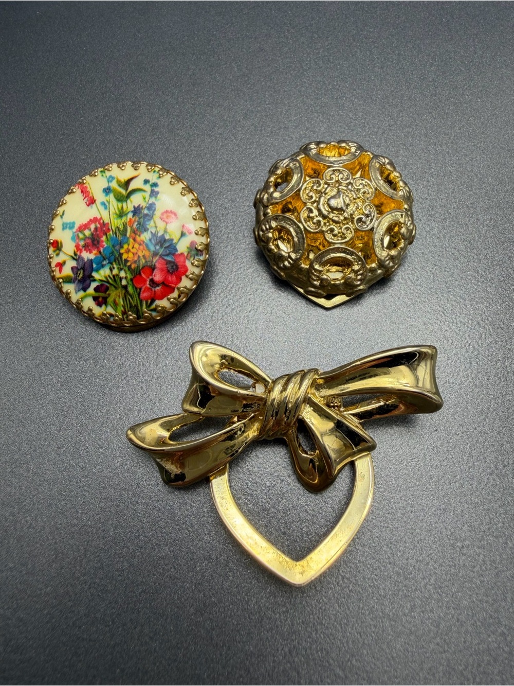 Vintage Scarf Clips lot of 3 #446sc